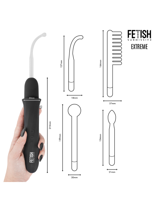 FETISH SUBMISSIVE - VIBRADOR WAND ELECTROESTIMULACIÓN ALTA FRECUENCIA