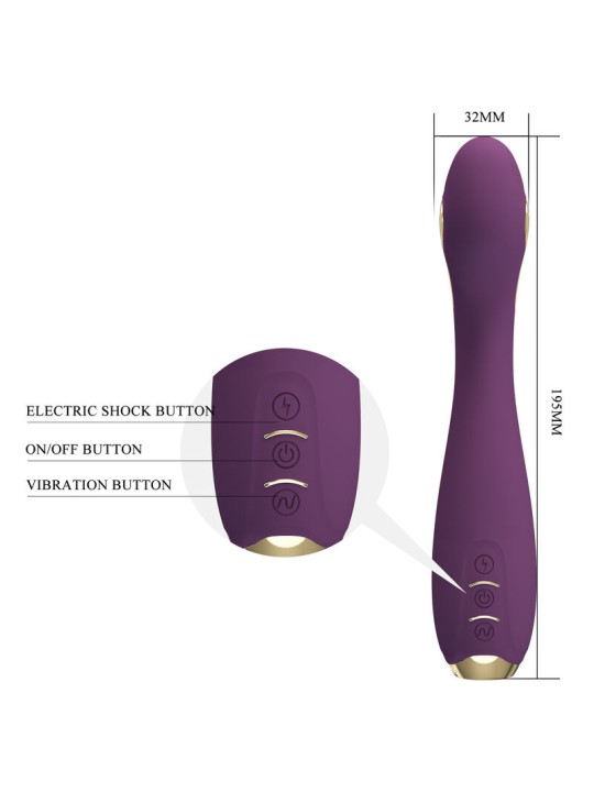 PRETTY LOVE - HECTOR VIBRADOR ELECTROSHOCK POR APP CONTROL ROXO