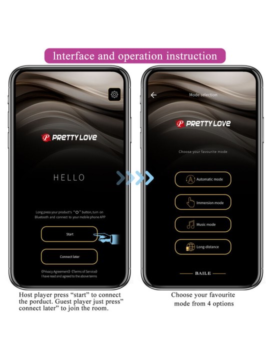 PRETTY LOVE - HECTOR VIBRADOR ELECTROSHOCK POR APP CONTROL ROXO