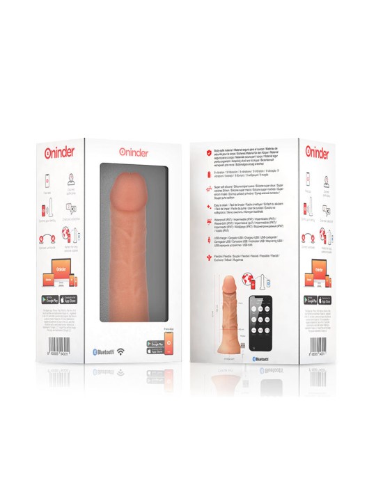 ONINDER - LARGE BOGOTÁ DILDO VIBRADOR 9 VELOCIDADES NATURAL 22 CM -O- 