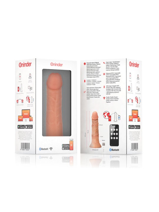 ONINDER - SMALL BOGOTÁ VIBRATOR DILDO 9 SPEEDS NATURAL 17.5 CM -O- 4 C