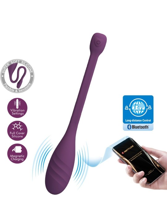 PRETTY LOVE - LEVIATHAN APP CONTROLLED VIBRATOR PURPLE