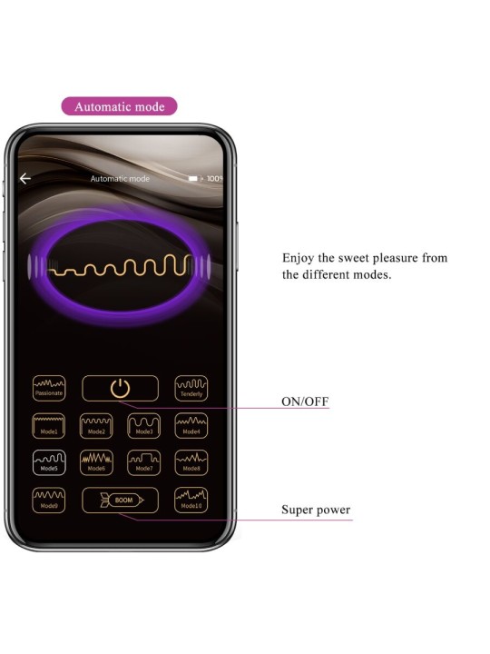 PRETTY LOVE - LEVIATHAN APP CONTROLLED VIBRATOR PURPLE