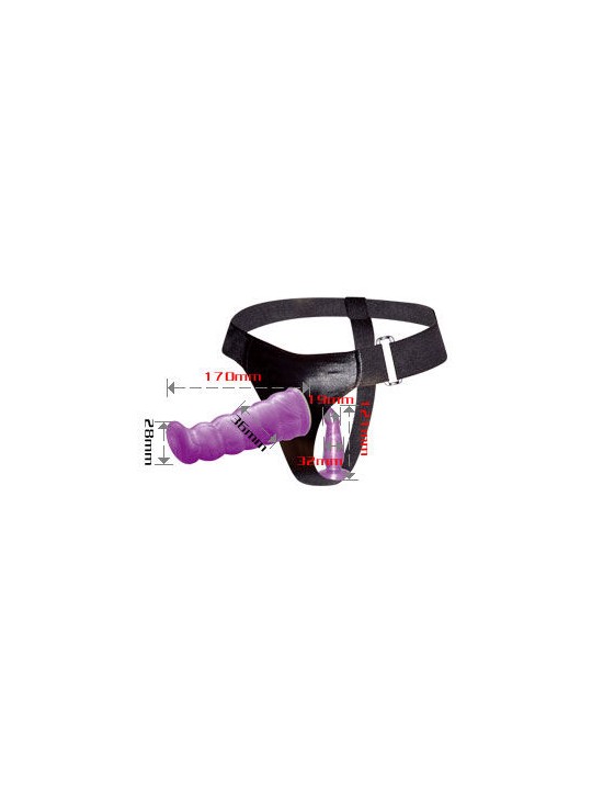 BAILE - HARNAIS ANAL ET VAGINAL FEMME LILAS GPOINT 17 CM