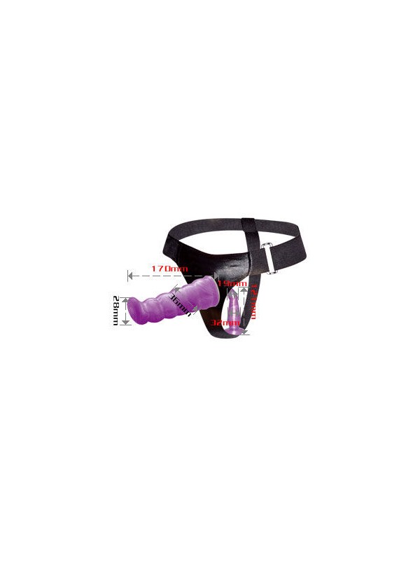 BAILE - HARNAIS ANAL ET VAGINAL FEMME LILAS GPOINT 17 CM