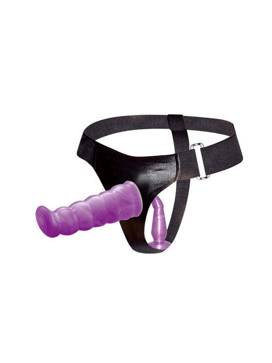 BAILE - ARNÉS ANAL Y VAGINAL FEMENINO LILA PUNTO G 17 CM