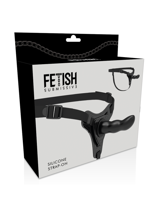 FETISH SUBMISSIVE HARNESS - BLACK SILICONE G-SPOT 16 CM