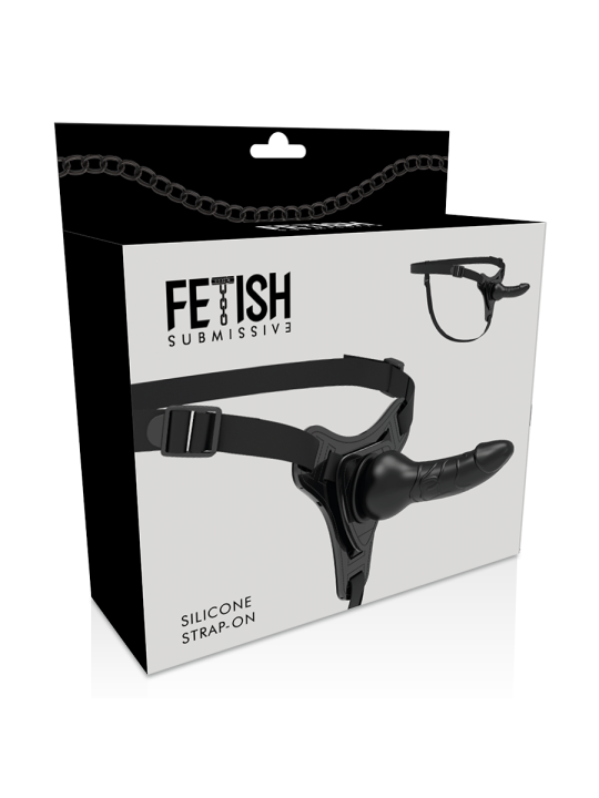 FETISH SUBMISSIVE HARNESS - REALISTISCHES SCHWARZES SILIKON 16 CM
