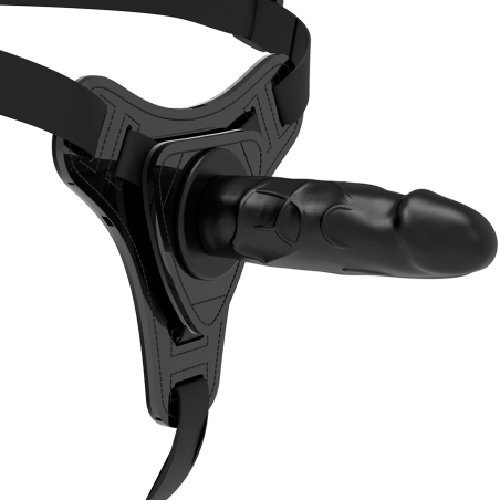 FETISH SUBMISSIVE HARNESS - REALISTISCH ZWART SILICONEN 15 CM