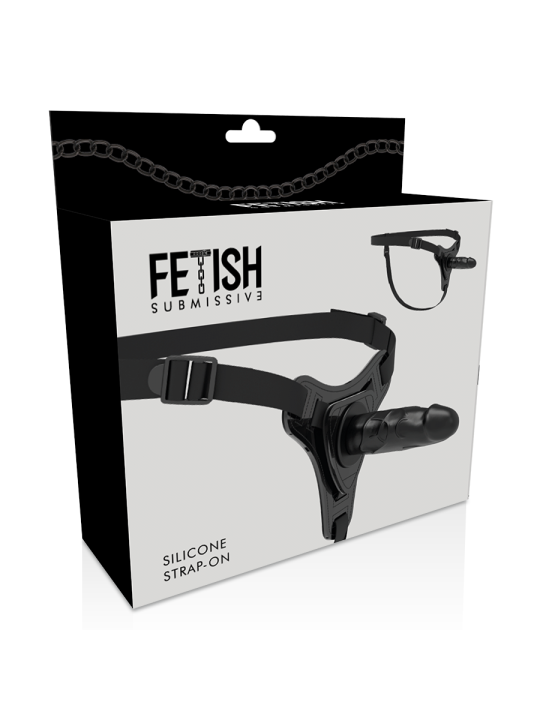 FETISH SUBMISSIVE HARNESS - REALISTISCHES SCHWARZES SILIKON 15 CM