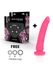 DELTA CLUB - TOYS HARNAIS + DONG SILICONE ROSE 17 CM -O- 3 CM