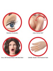 EXTREME DOLLZ - MUÑECA HINCHABLE REALISTA TAMAÑO NATURAL CON VAGINA Y 