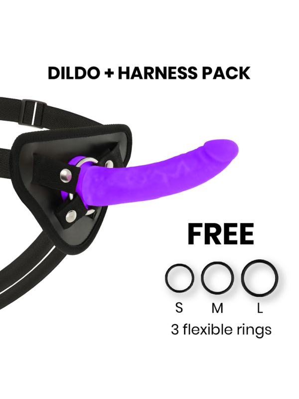 DELTA CLUB - TOYS HARNESS + DONG LILA SILIKON 17 CM -O- 3 CM