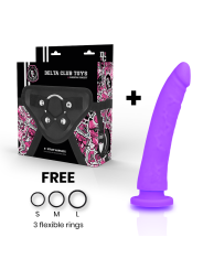 DELTA CLUB - TOYS ARNES + DILDO LILA SILICONA MEDICA 17 CM -O- 3 CM