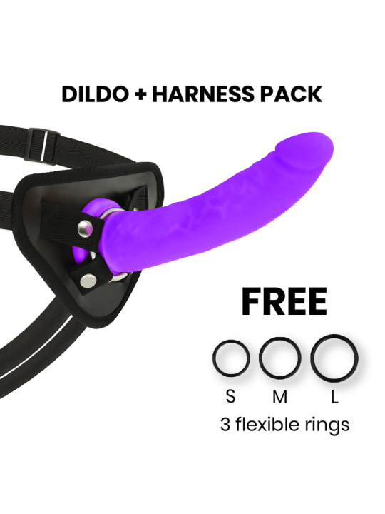 DELTA CLUB - BRINQUEDOS ARNES + DONG PURPLE SILICONE 20 CM -O- 4 CM