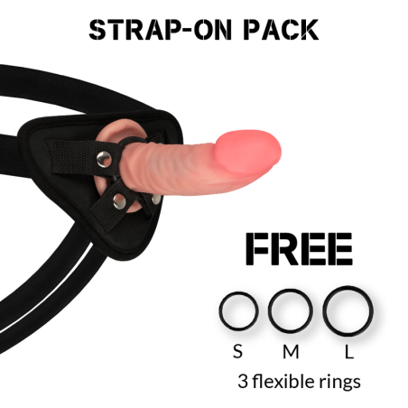 ROCKARMY - HARNESS + DUAL DENSITY TIGER REALISTIC DILDO 14 CM -O- 4.46