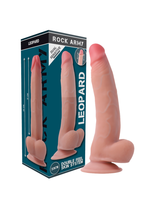 ROCKARMY - ARNÉS + DUAL DENSITY LEOPARD DILDO REALISTA 23 CM -O- 4.77 