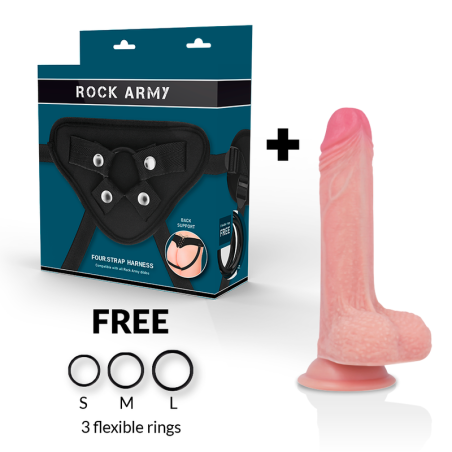 ROCKARMY - HARNESS + LIQUID SILICONE PREMIUM MUSTANG REALISTIC 18 CM -