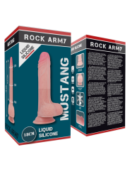 ROCKARMY - HARNAS + VLOEIBARE SILICONEN DILDO PREMIUM MUSTANG 18 CM -O