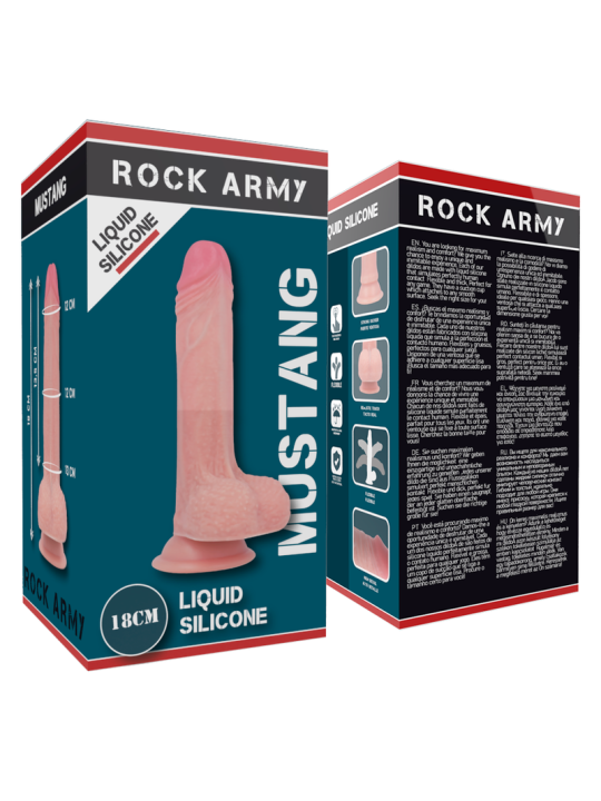 ROCKARMY - HARNESS + LIQUID SILICONE PREMIUM MUSTANG REALISTIC 18 CM -