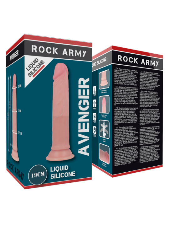 ROCKARMY - HARNAIS + GODE EN SILICONE LIQUIDE PREMIUM AVENGER 19 CM -O