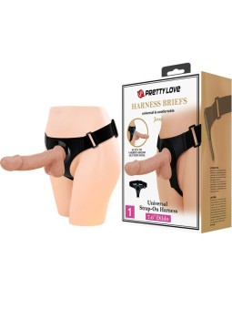 PRETTY LOVE - HARNESS BRIEFS ARNÉS UNIVERSAL CON DILDO JERRY 21.8 CM N