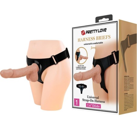 PRETTY LOVE - HARNESS BRIEFS UNIVERSAL HARNESS WITH DILDO JERRY 21.8 C
