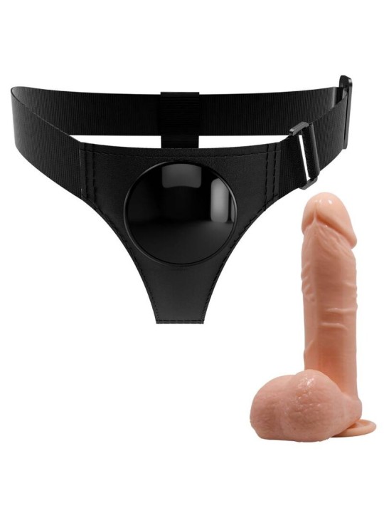 PRETTY LOVE - HARNESS-HOSE UNIVERSAL-HARNESS MIT DILDO TOM 20 CM NATUR