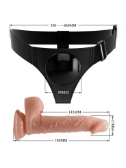 PRETTY LOVE - HARNAS BRIEFS UNIVERSEEL HARNAS MET KEVIN DILDO 19 CM NA