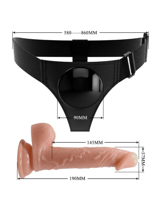 PRETTY LOVE - HARNESS-HOSE UNIVERSAL-HARNESS MIT DILDO KEVIN 19 CM NAT