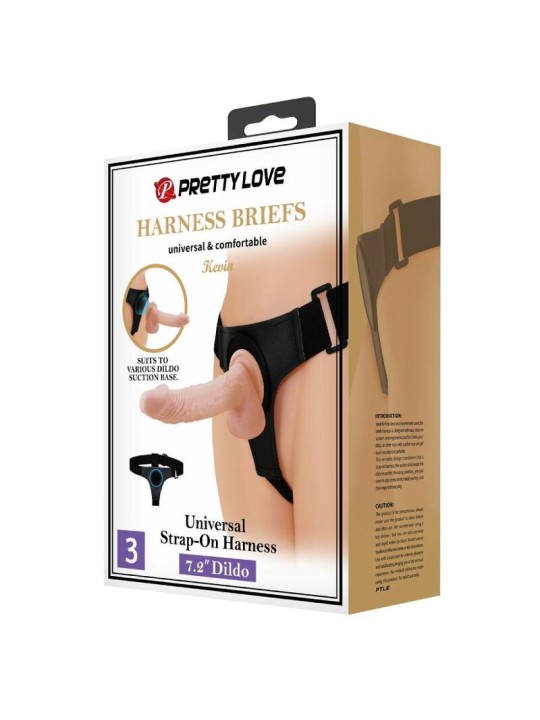 PRETTY LOVE - HARNAS BRIEFS UNIVERSEEL HARNAS MET KEVIN DILDO 19 CM NA