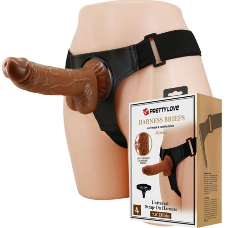 PRETTY LOVE - HARNESS BRIEFS ARNÉS UNIVERSAL CON DILDO MICHEAL 20 CM N