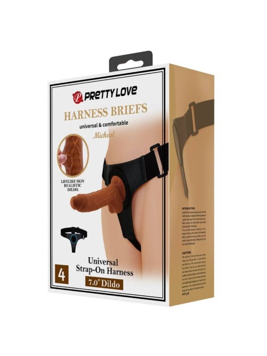 PRETTY LOVE - HARNESS-HOSE UNIVERSAL-HARNESS MIT DILDO MICHEAL 20 CM S