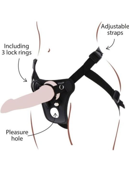 GET REAL - STRAP-ON PLEASURE HARNÉS NEGRO