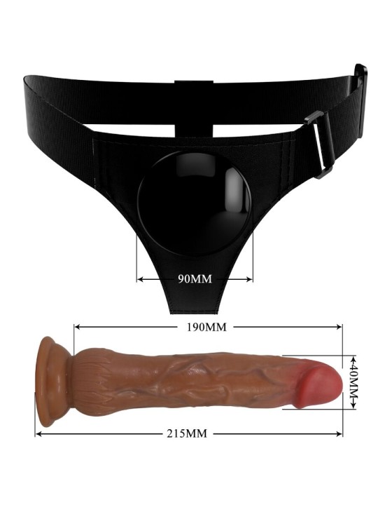 PRETTY LOVE - KYTON UNIVERSAL HARNESS SLIP CON DILDO SQUIRTING 19 CM M