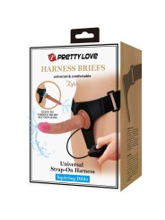 PRETTY LOVE - KYTON UNIVERSAL HARNESS BRIEFS COM DILDO SQUIRTING 19 CM