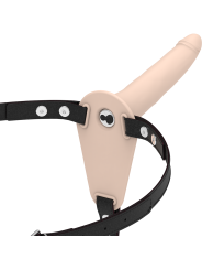 FETISH SUBMISSIVE HARNESS - VLEES SILICONEN VIBRATOR 15 CM