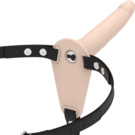 FETISH SUBMISSIVE HARNESS - VLEES SILICONEN VIBRATOR 15 CM