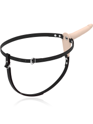 FETISH SUBMISSIVE HARNESS - VLEES SILICONEN VIBRATOR 15 CM