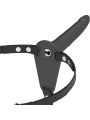 FETISH SUBMISSIVE HARNESS - BLACK SILICONE VIBRATOR 15 CM