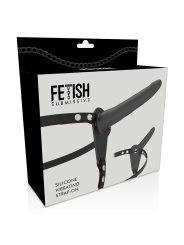FETISH SUBMISSIVE HARNESS - VIBRADOR SILICONE PRETO 15 CM