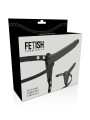 FETISH SUBMISSIVE HARNESS - BLACK SILICONE VIBRATOR 15 CM