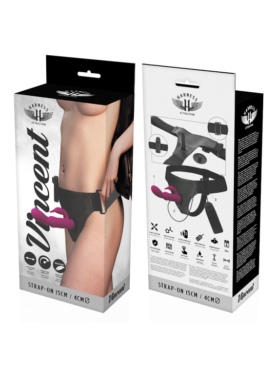 HARNESS ATTRACTION - RNES VIBRADOR COELHO VINCENT 15 CM -O- 4 CM