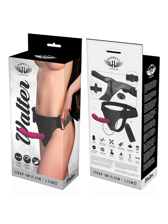HARNESS ATTRACTION - RNES WALTER AVEC VIBRATION 15.5 CM -O- 3.7 CM