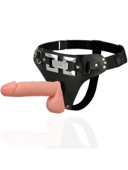 HARNESS ATTRACTION - DELUXE HARNESS WITH REALISTIC VIBRATION 18 CM -O-