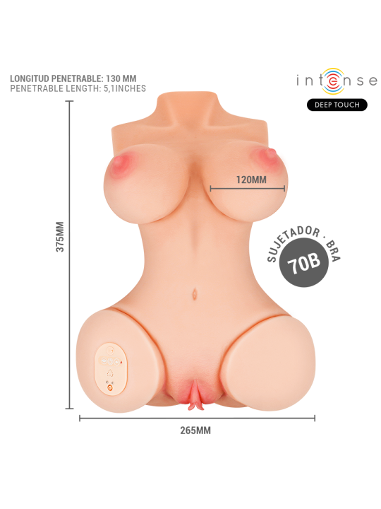 INTENSE DEEP TOUCH - VERO TORSO VAGINA CON EFECTO SUCCIÓN, CALOR, VIBR