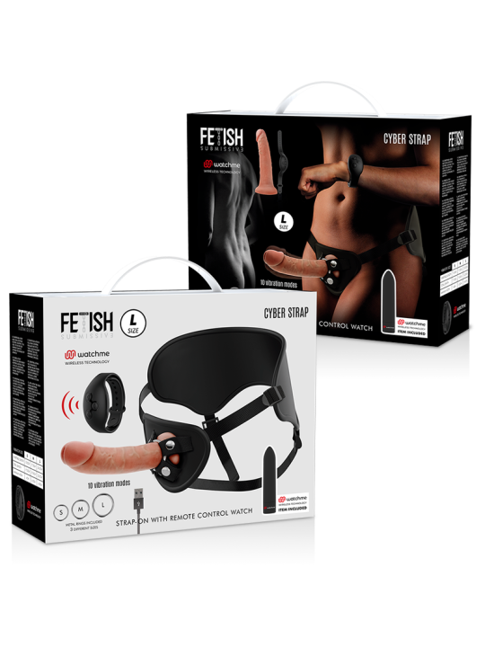 FETISH SUBMISSIVE CYBER STRAP - ARNÉS CON DILDO Y BALA CONTROL REMOTO 