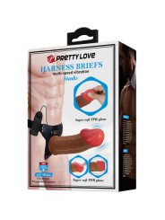 PRETTY LOVE - STARKS SLIP HARNAIS DILDO VIBRANT MULTI-VITESSES 17,5 CM