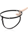 FETISH SUBMISSIVE HARNESS - DUBBELE PENETRATIE VLEES-OMHOOG VIBRATOR