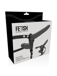 FETISH SUBMISSIVE HARNESS - DOBLE PENETRACIÓN VIBRADOR NEGRO
